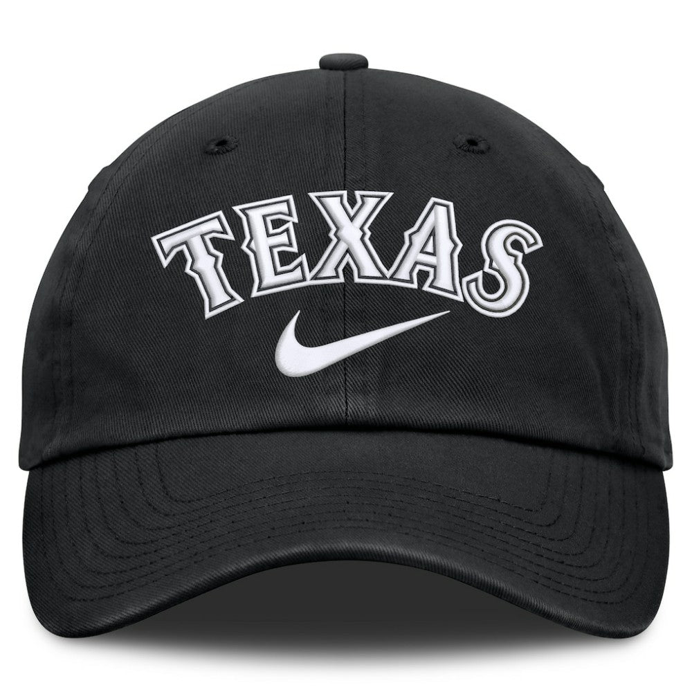Texas Rangers Nike Primetime Club Adjustable Hat - Black Hats