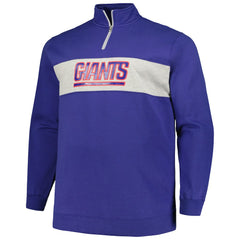 New York Giants Profile Big & Tall Fleece Quarter-Zip Jacket Royal
