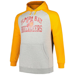 Tampa Bay Buccaneers Profile Big & Tall Favorite Arch Throwback Raglan Pullover Hoodie Heather Gray/Orange