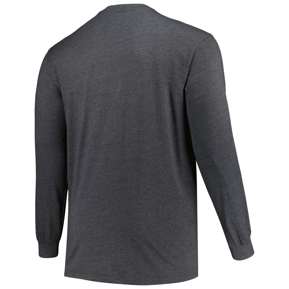 Tampa Bay Buccaneers Profile Big & Tall Throwback Long Sleeve T-Shirt Heather Charcoal