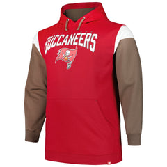 Tampa Bay Buccaneers Profile Big & Tall Trench Battle Pullover Hoodie Red