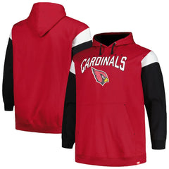 Arizona Cardinals Profile Big & Tall Trench Battle Pullover Hoodie Cardinal