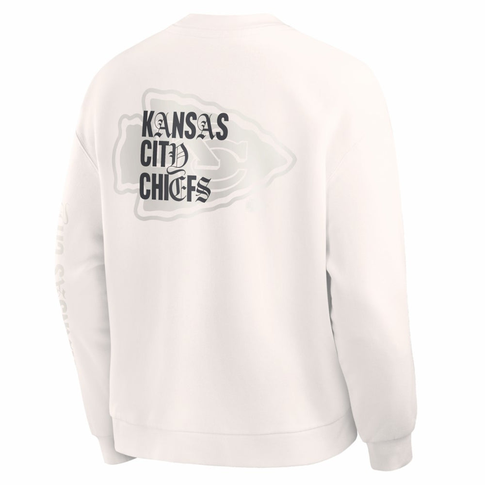 Kansas City Chiefs Oversized Type Play Multi Sweatshirt Cream