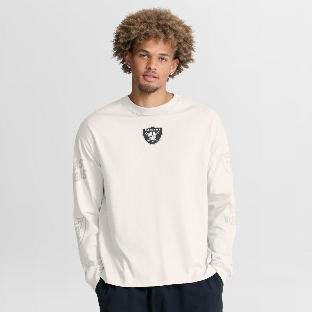 Las Vegas Raiders Oversized Type Play Long Sleeve T-Shirt Gray