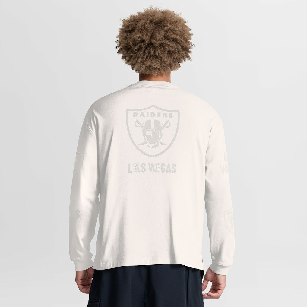 Las Vegas Raiders Oversized Type Play Long Sleeve T-Shirt Gray