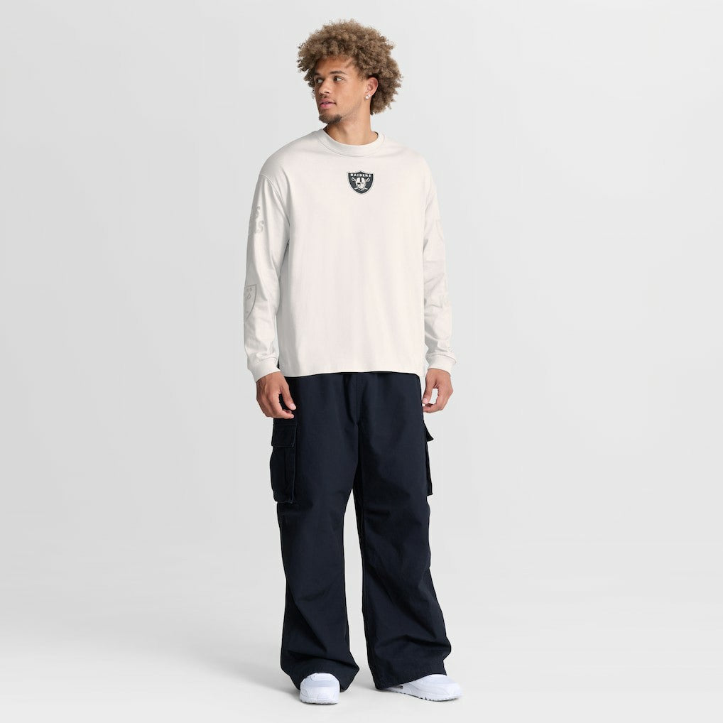 Las Vegas Raiders Oversized Type Play Long Sleeve T-Shirt Gray