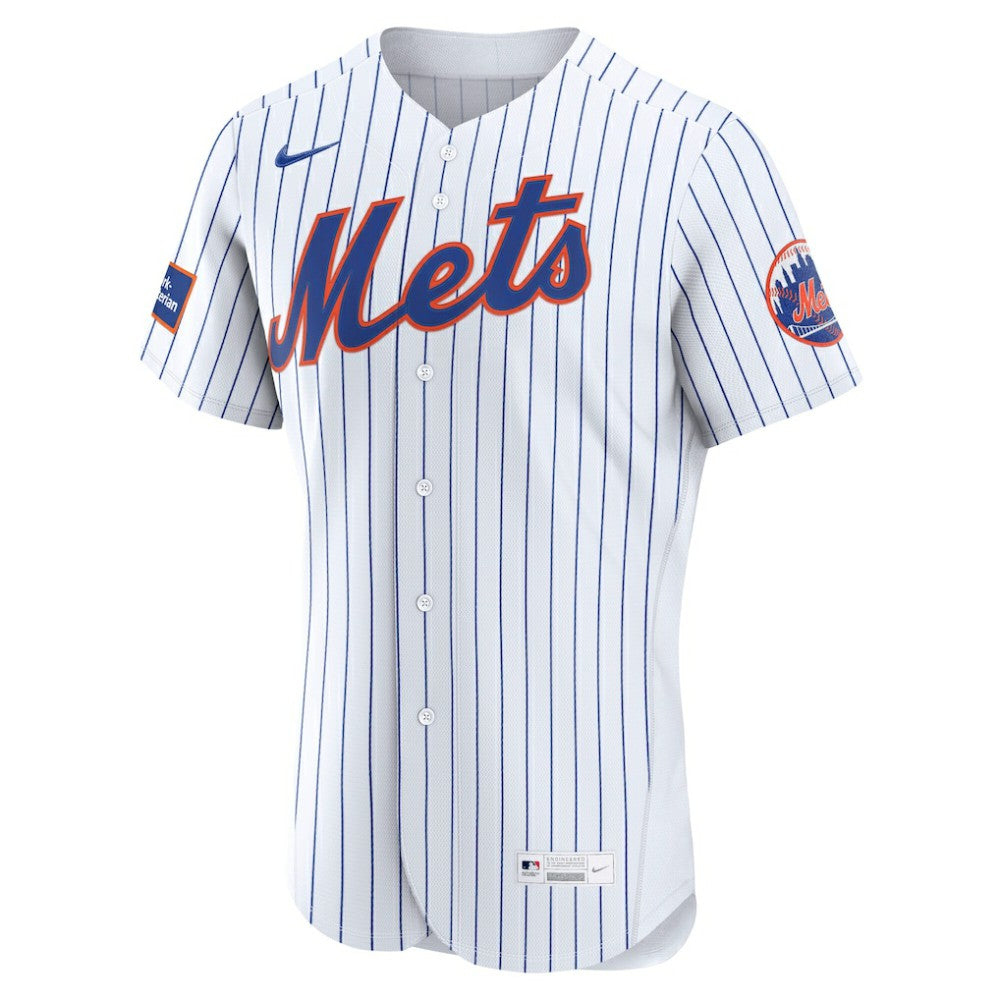 New York Mets Nike Home Sponsor Patch Authentic Jersey - White Jerseys
