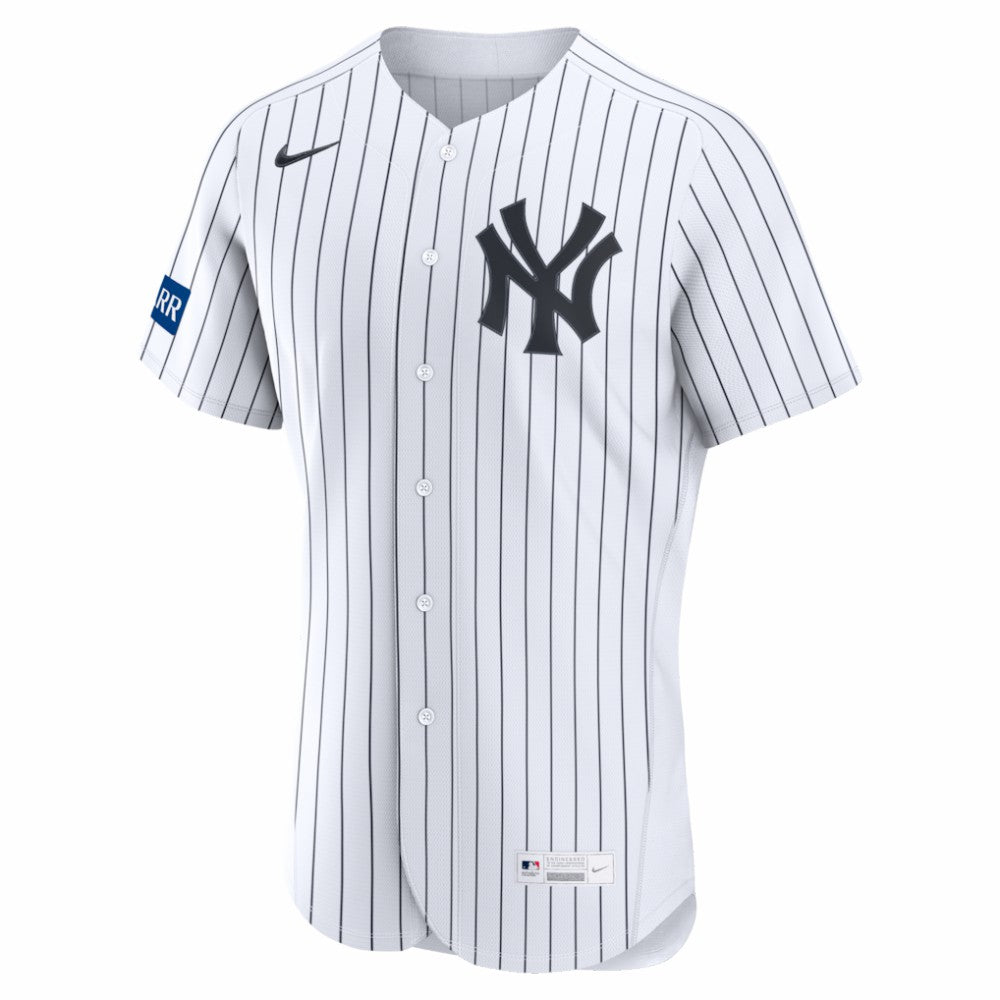 New York Yankees Nike Home Sponsor Patch Authentic Jersey - White Jerseys
