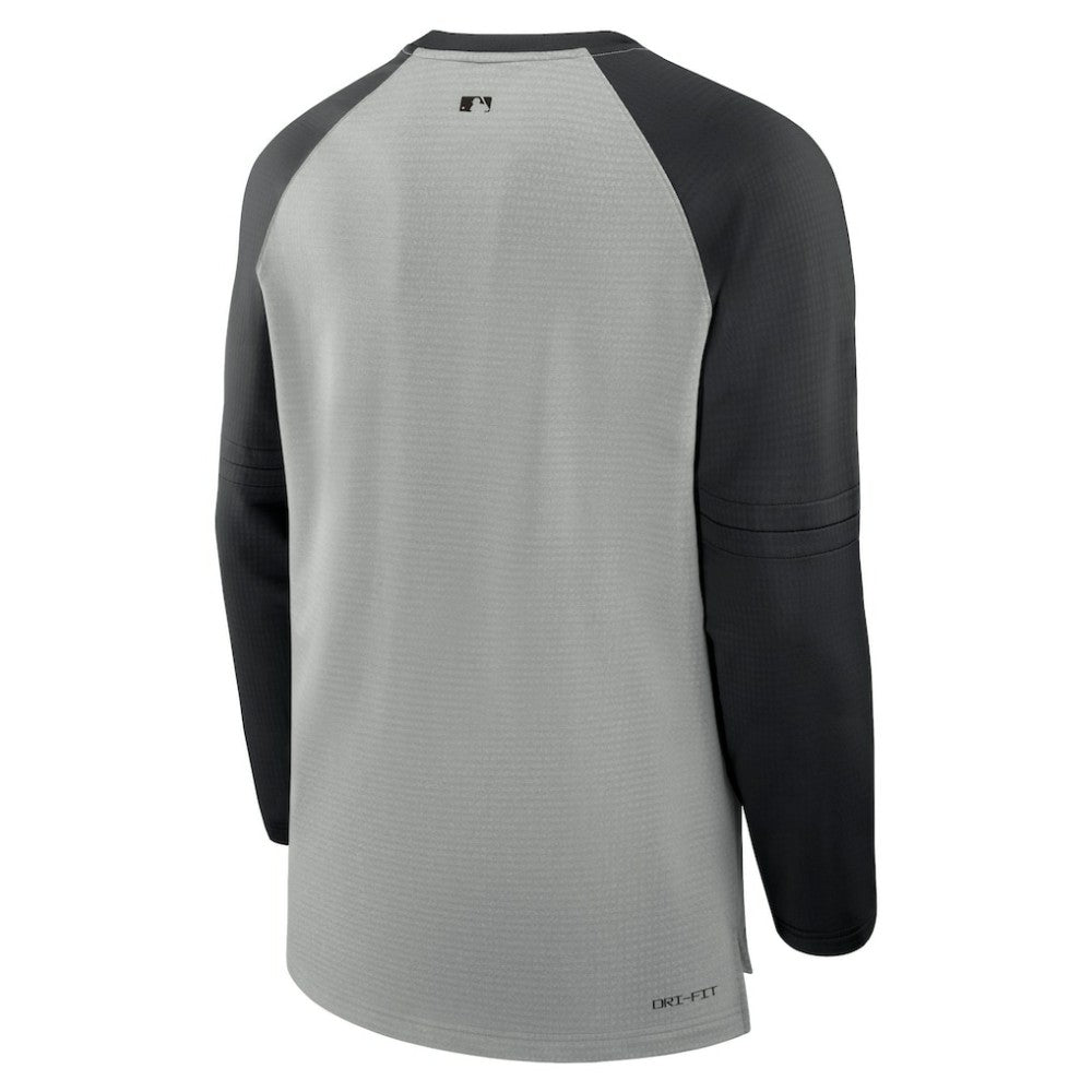 Baltimore Orioles Nike Authentic Collection Game Time Raglan Performance Long Sleeve T-Shirt - Heather Gray/Black T-shirts