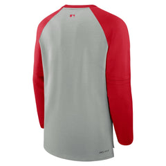 St. Louis Cardinals Nike Authentic Collection Game Time Raglan Performance Long Sleeve T-Shirt - Heather Gray/Red T-shirts