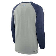 Tampa Bay Rays Nike Authentic Collection Game Time Raglan Performance Long Sleeve T-Shirt - Heather Gray/Navy T-shirts