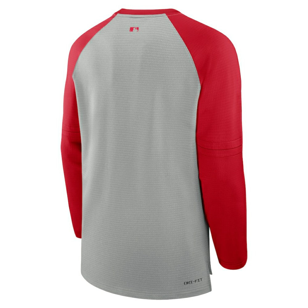 Washington Nationals Nike Authentic Collection Game Time Raglan Performance Long Sleeve T-Shirt - Heather Gray/Red T-shirts