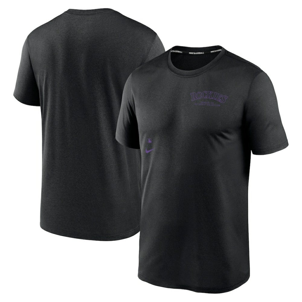 Colorado Rockies Nike Authentic Collection Early Work Tri-Blend Performance T-Shirt - Black T-shirts