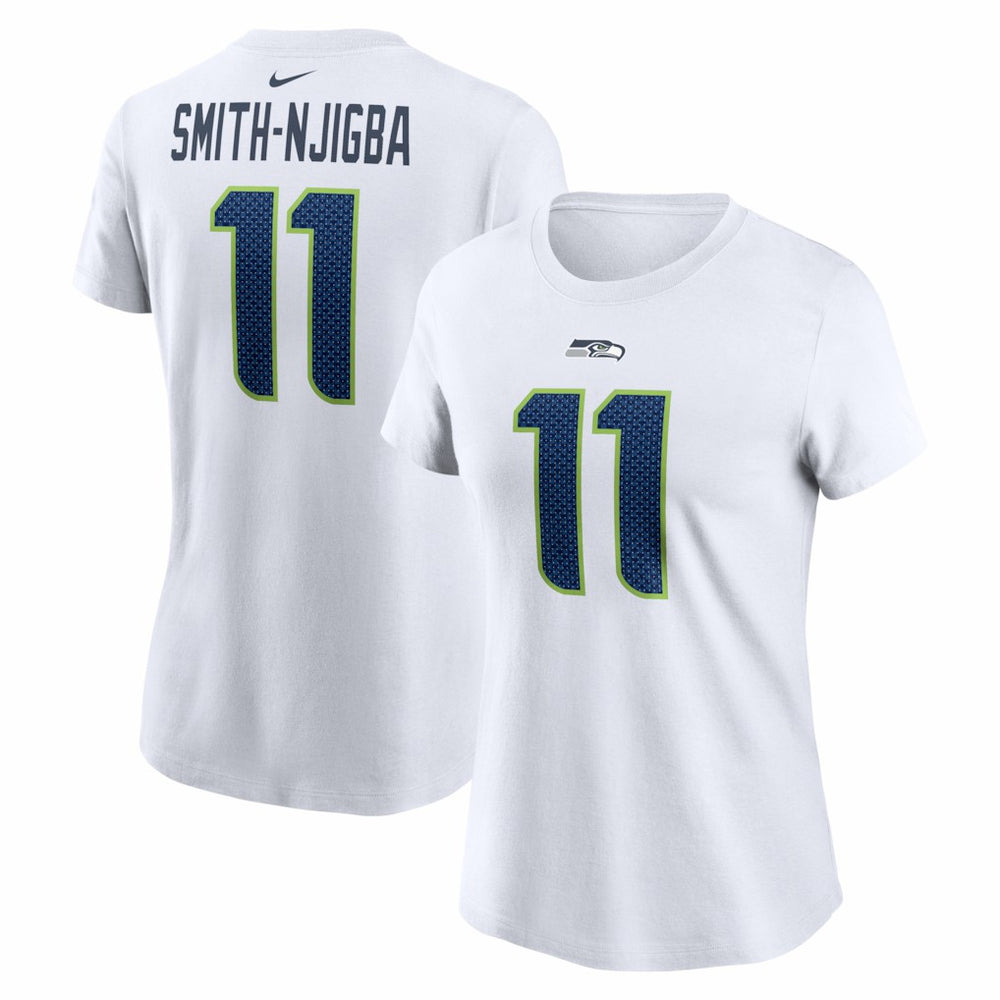 Jaxon Smith-Njigba Seattle Seahawks Women's Player Name & Number T-Shirt White