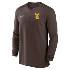 San Diego Padres Nike Authentic Collection Game Time Performance Quarter-Zip Top - Brown Tops