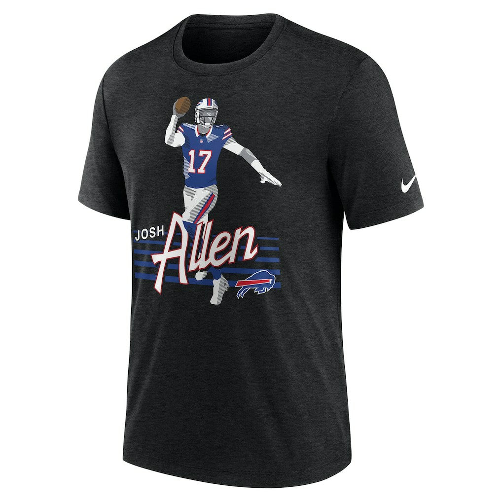 Josh Allen Buffalo Bills Player Graphic T-Shirt Heather Black