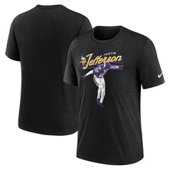 Justin Jefferson Minnesota Vikings Player Graphic T-Shirt Heather Black