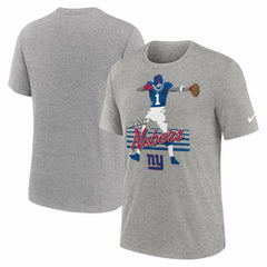 Malik Nabers New York Giants Player Graphic T-Shirt Heather Gray