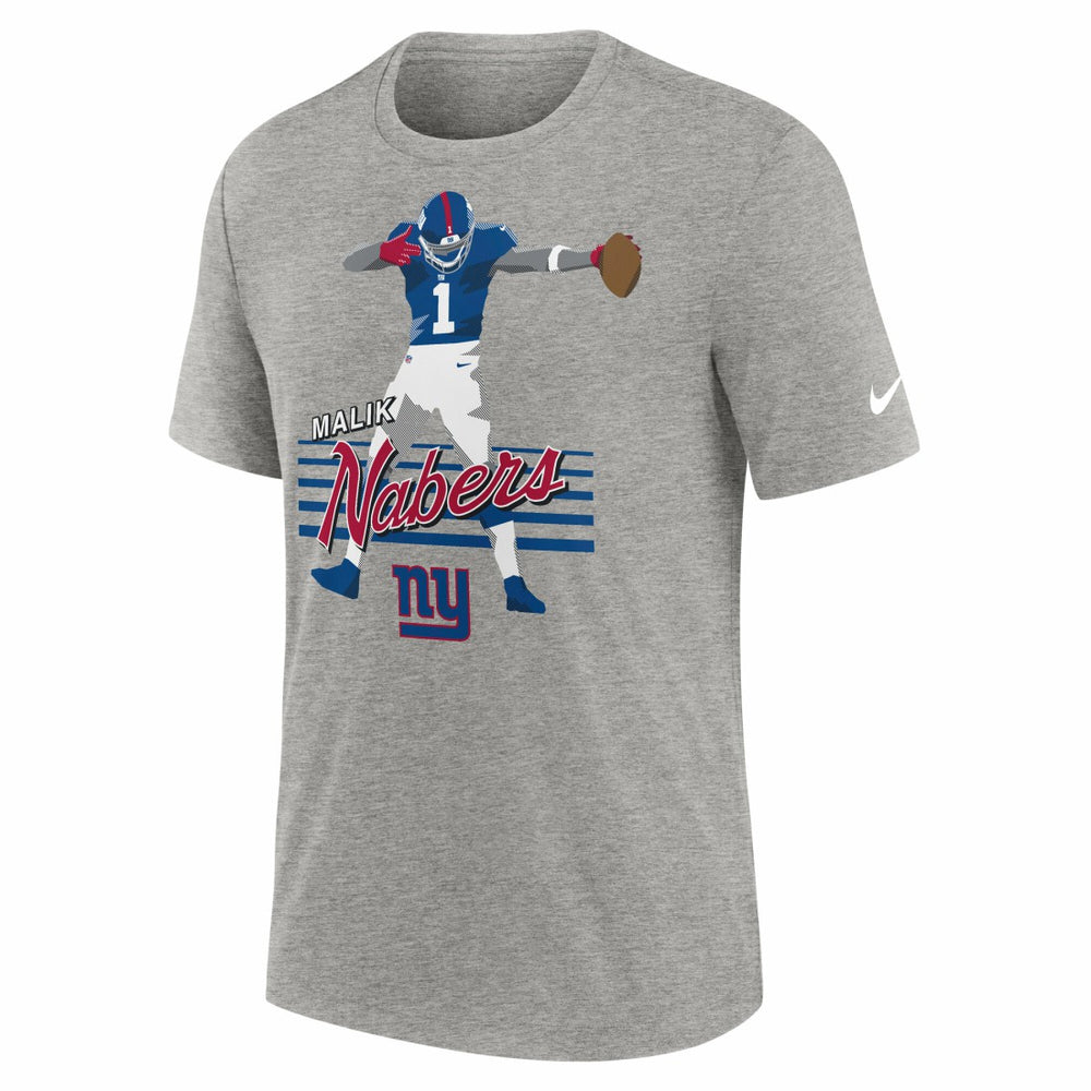 Malik Nabers New York Giants Player Graphic T-Shirt Heather Gray