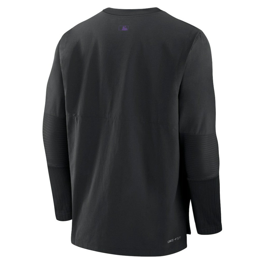Colorado Rockies Nike Authentic Collection Player Dri-FIT Lightweight Pullover - Black Pullover