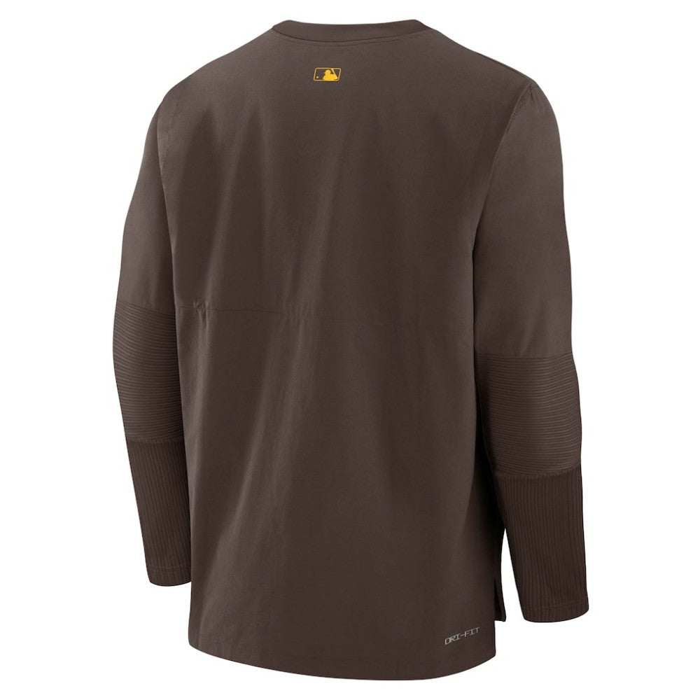 San Diego Padres Nike Authentic Collection Player Dri-FIT Lightweight Pullover - Brown Pullover