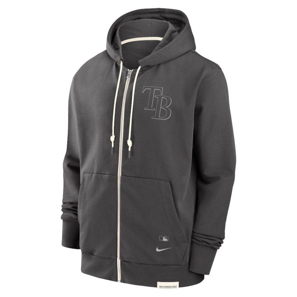 Tampa Bay Rays Nike Authentic Collection Travel Player Performance Full-Zip Hoodie - Charcoal Hoodies