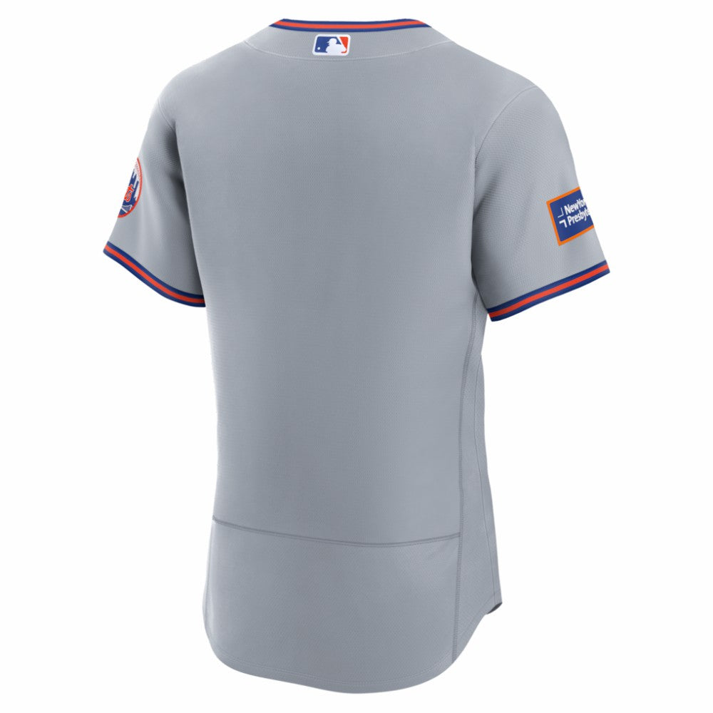 New York Mets Nike Road Sponsor Patch Authentic Jersey - Gray Jerseys