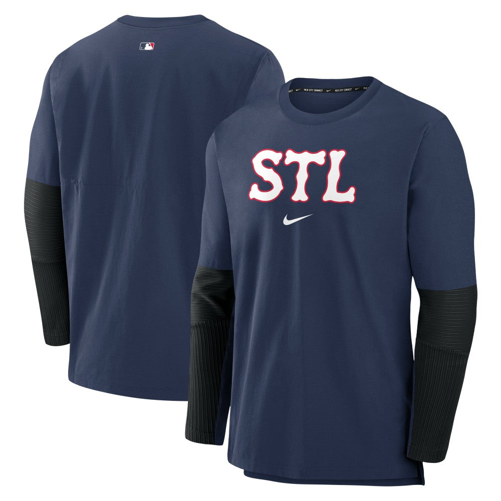 St. Louis Cardinals Nike Authentic Collection Player Dri-FIT Lightweight Pullover - Navy Pullover