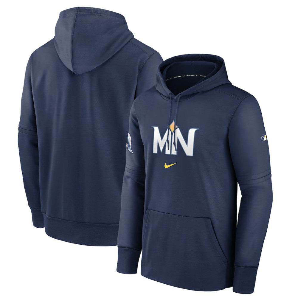 Minnesota Twins Nike 2024 City Connect Authentic Collection Practice Performance Pullover Hoodie - Navy Hoodies