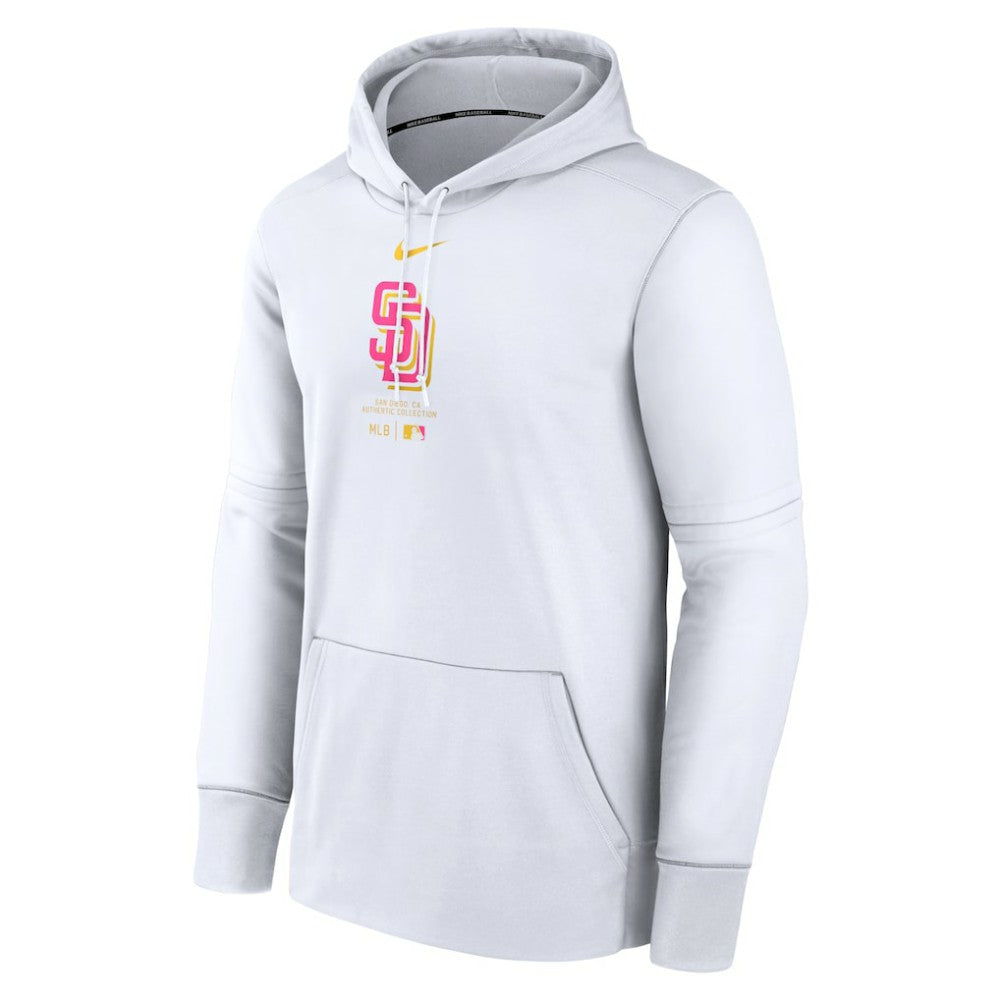 San Diego Padres Nike Authentic Collection City Connect Practice Performance Pullover Hoodie - White Hoodies