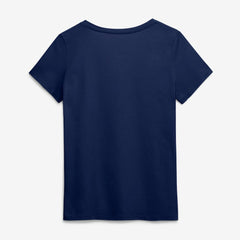 Denver Broncos Logo Athletic Women's Primary Logo V-Neck T-Shirt Navy