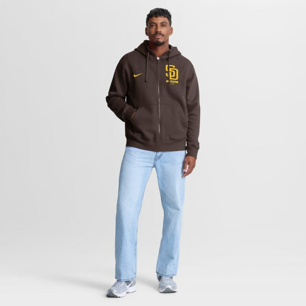San Diego Padres Nike Primetime Lockup Full-Zip Hoodie - Brown Hoodies