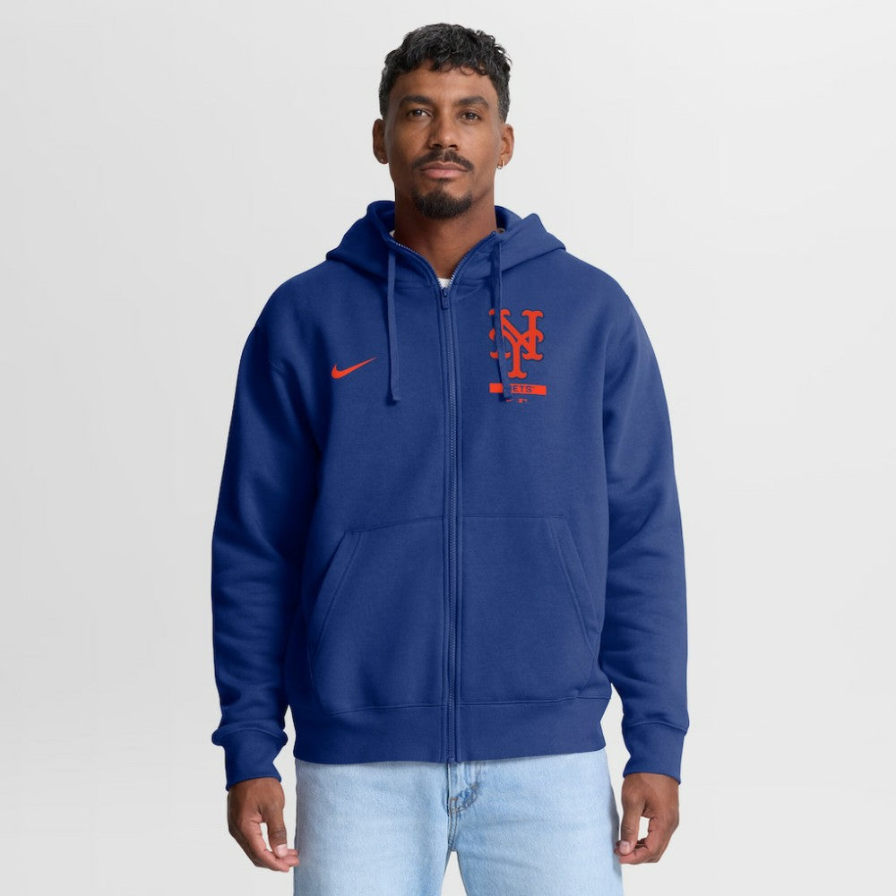 New York Mets Nike Primetime Lockup Full-Zip Hoodie - Royal Hoodies