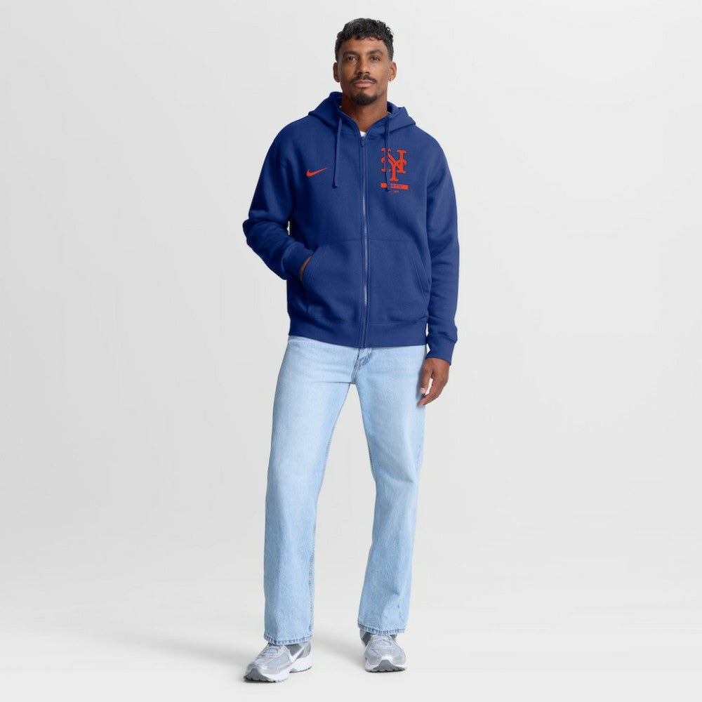 New York Mets Nike Primetime Lockup Full-Zip Hoodie - Royal Hoodies