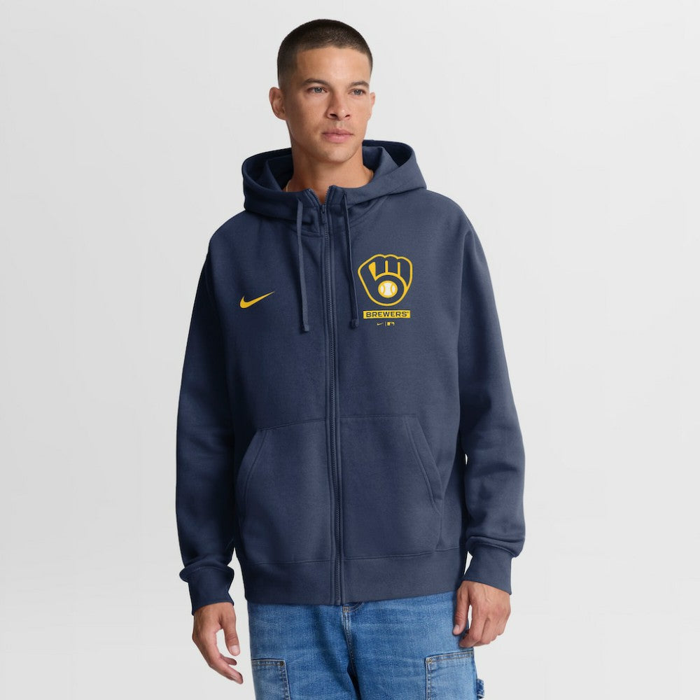 Milwaukee Brewers Nike Primetime Lockup Full-Zip Hoodie - Navy Hoodies
