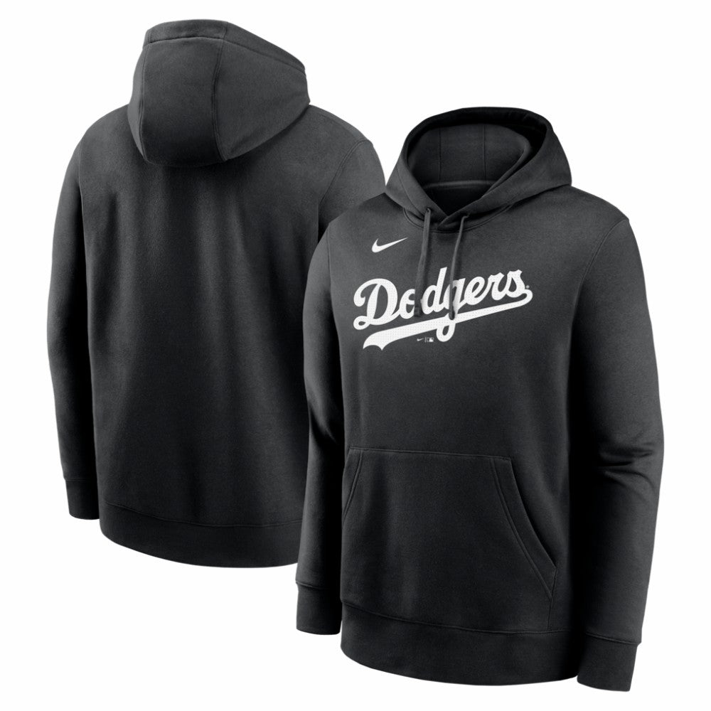 Los Angeles Dodgers Nike Logo Club Fleece Hoodie - Black Hoodies