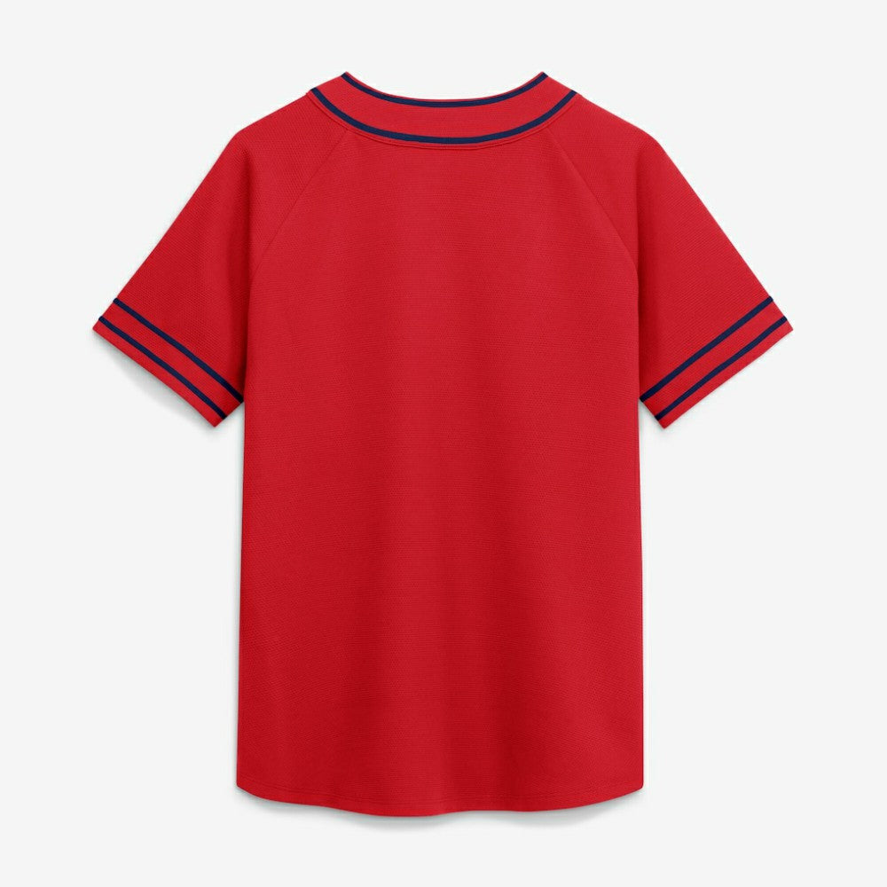 Washington Nationals Fanatics Women's Diva Race Ahead Raglan V-Neck T-Shirt - Red T-shirts