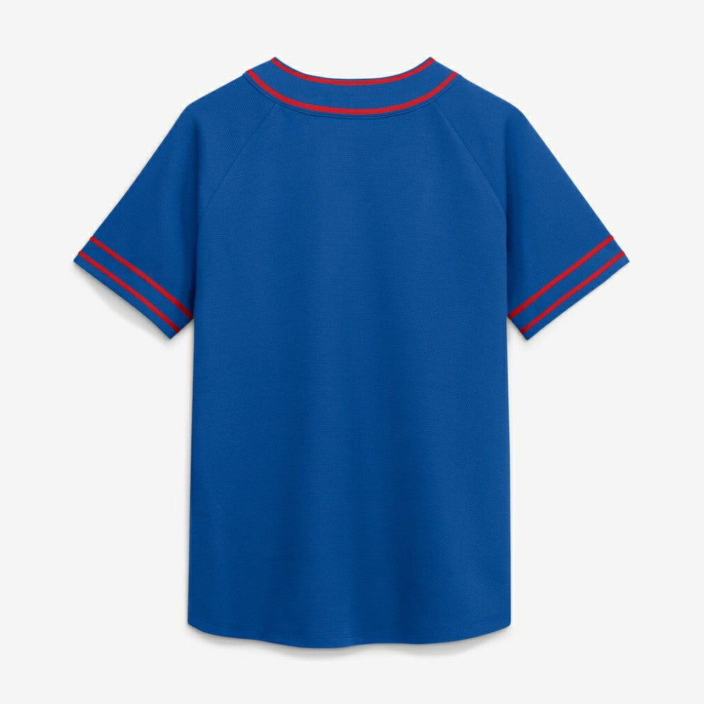 Texas Rangers Fanatics Women's Diva Race Ahead Raglan V-Neck T-Shirt - Royal T-shirts