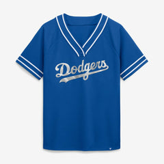 Los Angeles Dodgers Fanatics Women's Diva Race Ahead Raglan V-Neck T-Shirt - Royal T-shirts