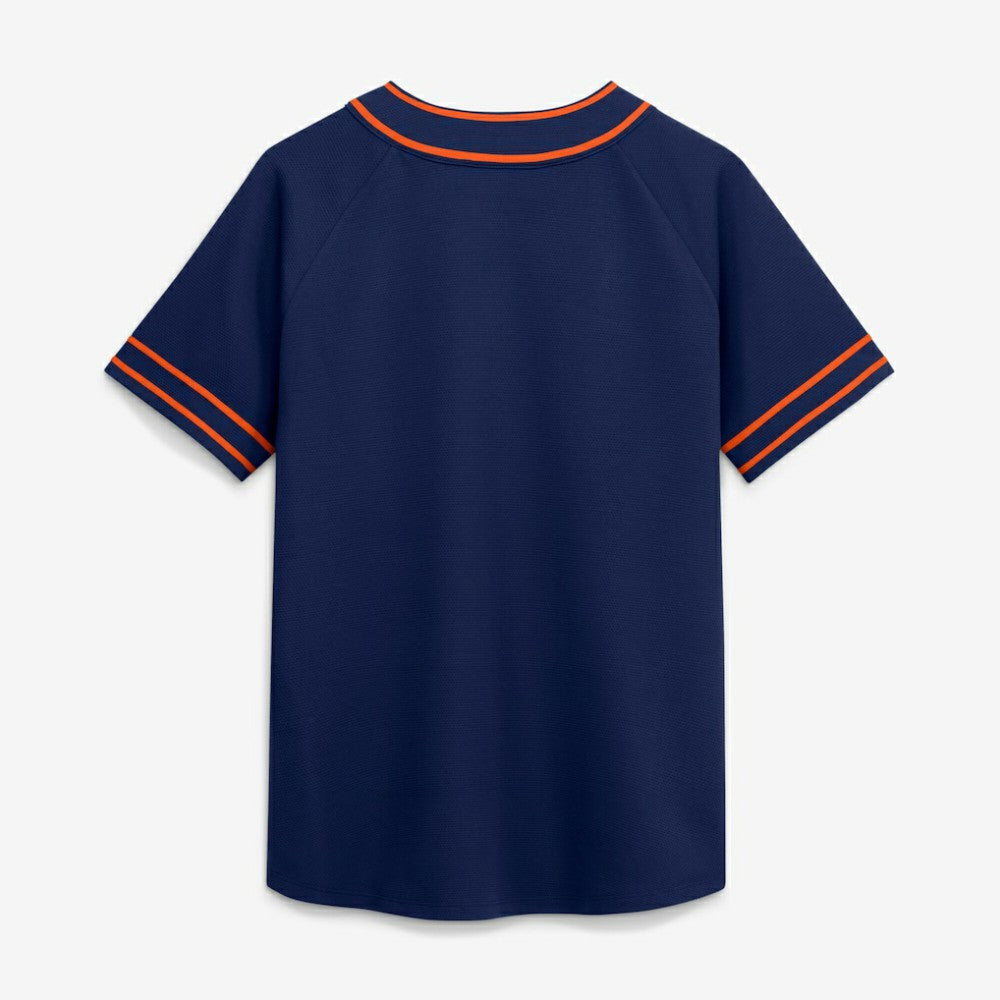 Detroit Tigers Fanatics Women's Diva Race Ahead Raglan V-Neck T-Shirt - Navy T-shirts