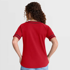 Cincinnati Reds Fanatics Women's Diva Race Ahead Raglan V-Neck T-Shirt - Red T-shirts