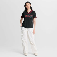 Arizona Diamondbacks Fanatics Women's Diva Race Ahead Raglan V-Neck T-Shirt - Black T-shirts