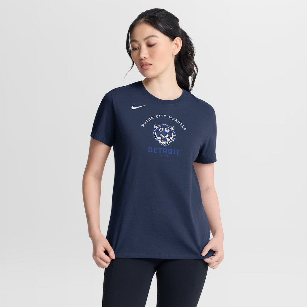 Detroit Tigers Nike Women's City Connect Arch T-Shirt - Navy T-shirts