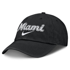 Miami Marlins Nike Primetime Club Adjustable Hat - Black Hats