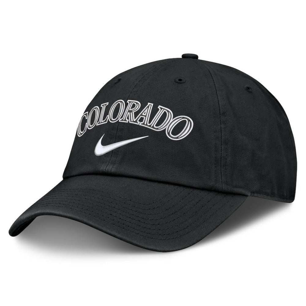 Colorado Rockies Nike Primetime Club Adjustable Hat - Black Hats