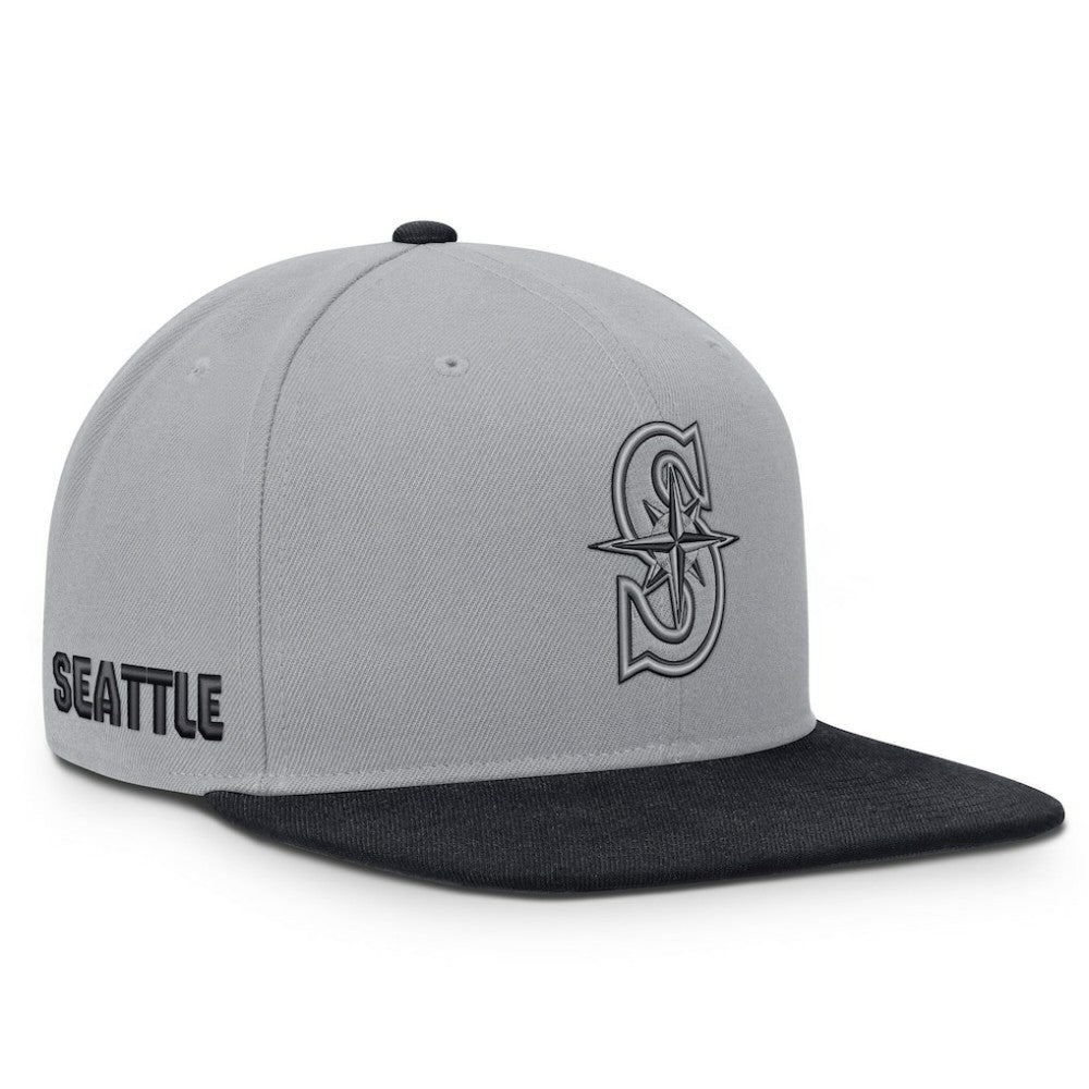 Seattle Mariners Nike Primetime Pro Dri-FIT Snapback Hat - Gray/Navy Hats