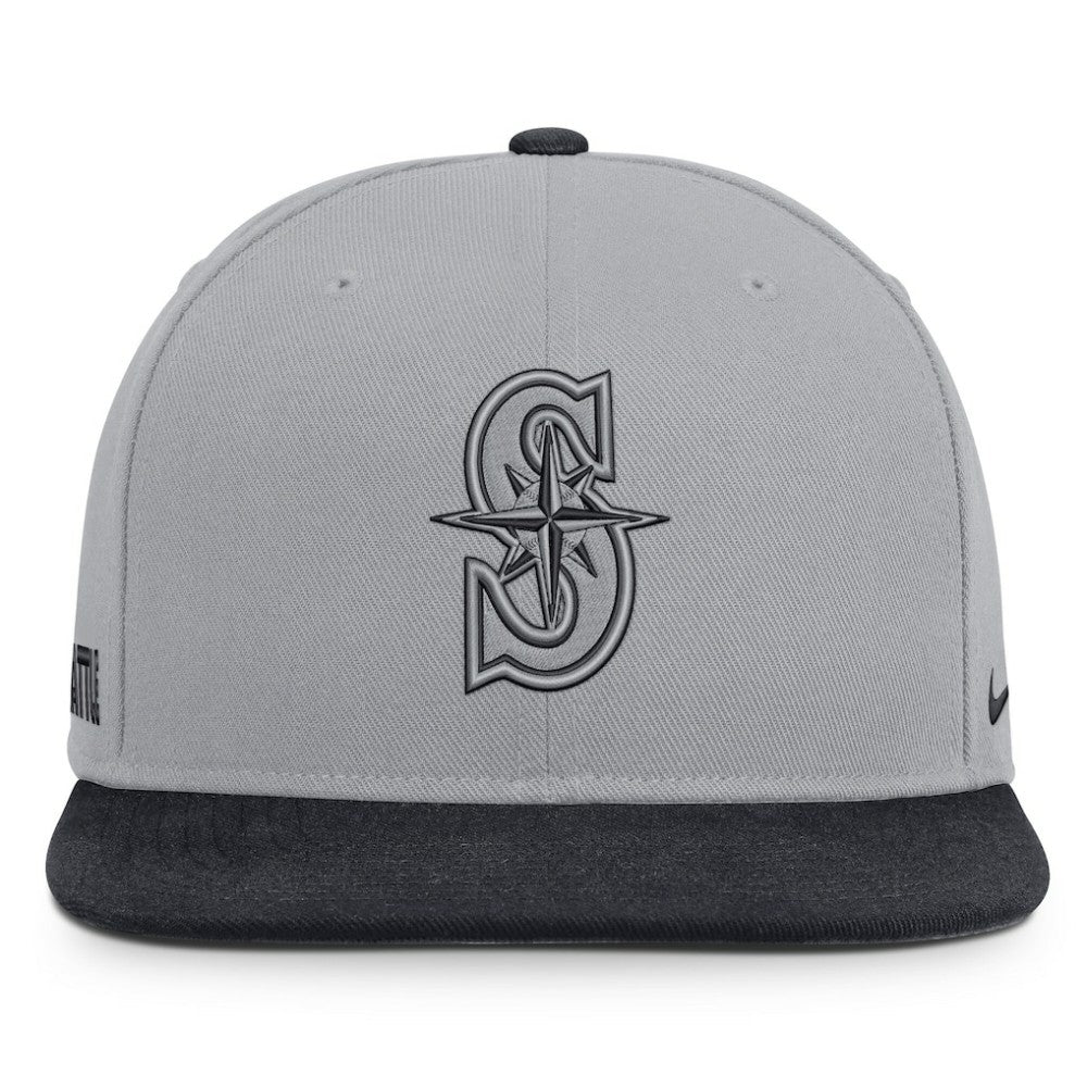 Seattle Mariners Nike Primetime Pro Dri-FIT Snapback Hat - Gray/Navy Hats