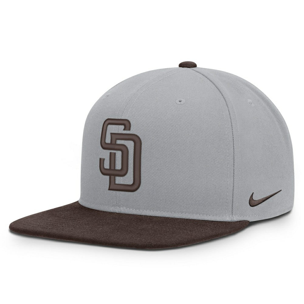 San Diego Padres Nike Primetime Pro Dri-FIT Snapback Hat - Gray/Brown Hats