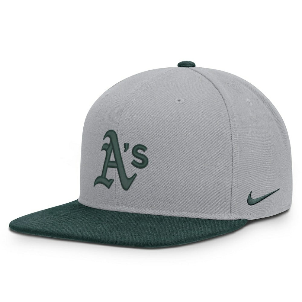 Athletics Nike Primetime Pro Dri-FIT Snapback Hat - Gray/Green Hats