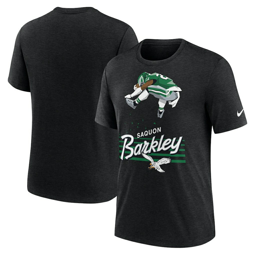 Saquon Barkley Philadelphia Eagles Player Graphic T-Shirt Heather Black